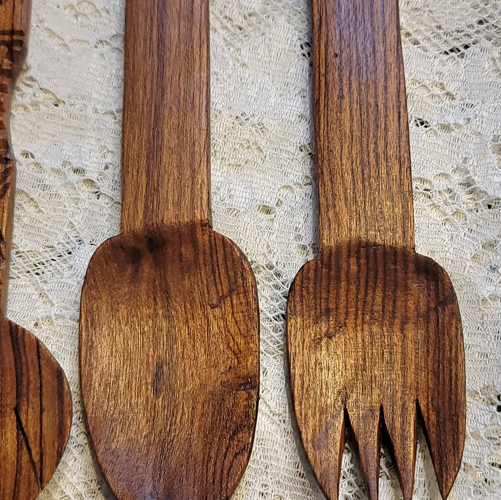 Vintage Elephant MCM Salad Servers 2 Sets